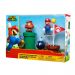 World of Nintendo Super Mario Acorn Plains Diorama Set: Mario, Goomba, Bob-omb, Goal Pole & Warp Pipe 6cm Figuurit
