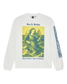 Deus Ex Machina Swell Maps vintage white Pitkähihainen paita
