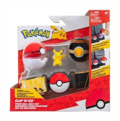 Pokemon Clip n Go Pikachu Figuuri, vyö ja pallot 2kpl