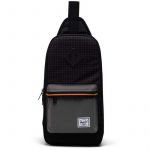 Herschel Heritage Shoulder Bag black grid/gargoyle/sun orange Olkalaukku