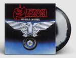 Saxon Wheels of Steel LP, blue & white splatter vinyl