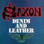 Saxon : Denim and Leather LP, blue & white splatter vinyl