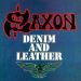 Saxon : Denim and Leather LP, blue & white splatter vinyl