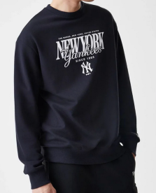 New Era MLB Script Graphic Crew New York Yankees black fleece Sweatshirt
