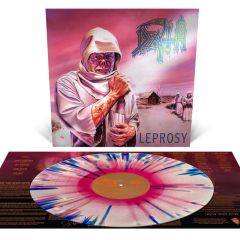 Death : Leprosy LP, pink white and blue merge with splatter vinyl