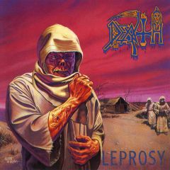 Death : Leprosy LP, pink white and blue merge with splatter vinyl