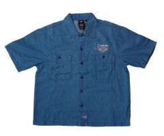 Dickies X Harley Davidson Chambray Work Shirt blue chambray Kauluspaita