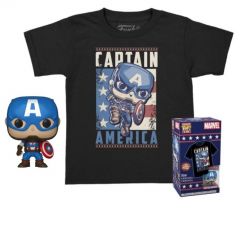 Pocket POP! & Tee: Marvel Avengers Age of Ultron - Captain America Avaimenperä ja lasten T-paita