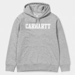 Carhartt WIP Hooded College Sweatshirt Grey Heather/White