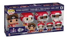 POP! Football: Kansas City Chiefs Super Bowl LVII Champions - Patick Mahomes / Travis Kelce / Isiah Pacheco / Chris Jones 4-Pack