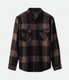 Brixton Bowery Flannel heather grey/charcoal Kauluspaita