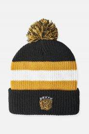 Brixton Kit Pom Beanie  Black/Off White/Bright Gold Pipo