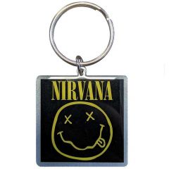 Nirvana Happy Face Photo Print Metallinen Avaimenperä