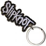 Slipknot White Logo Black Border Metallinen Avaimenperä